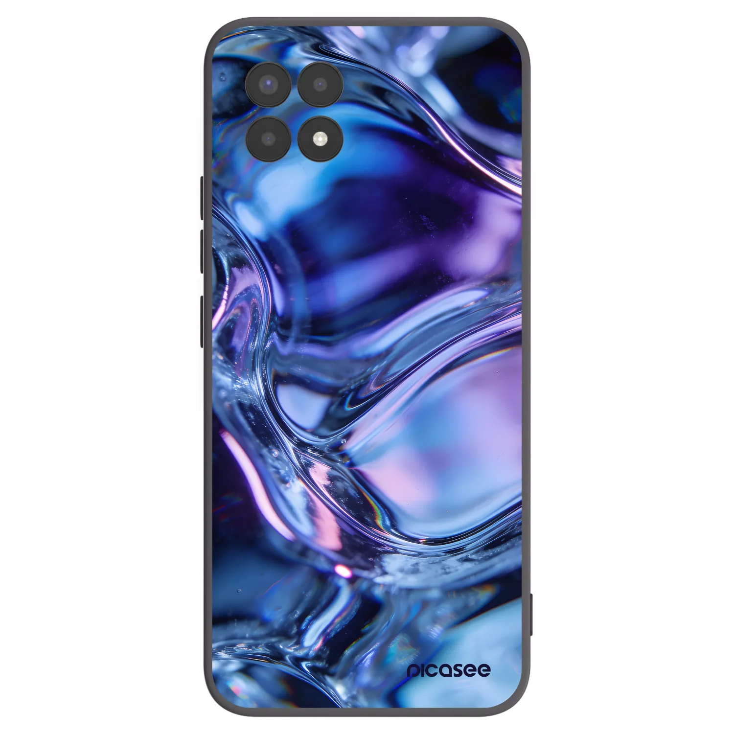 Picasee Realme 8i Hülle - Schwarzes Silikon - Iris liquid