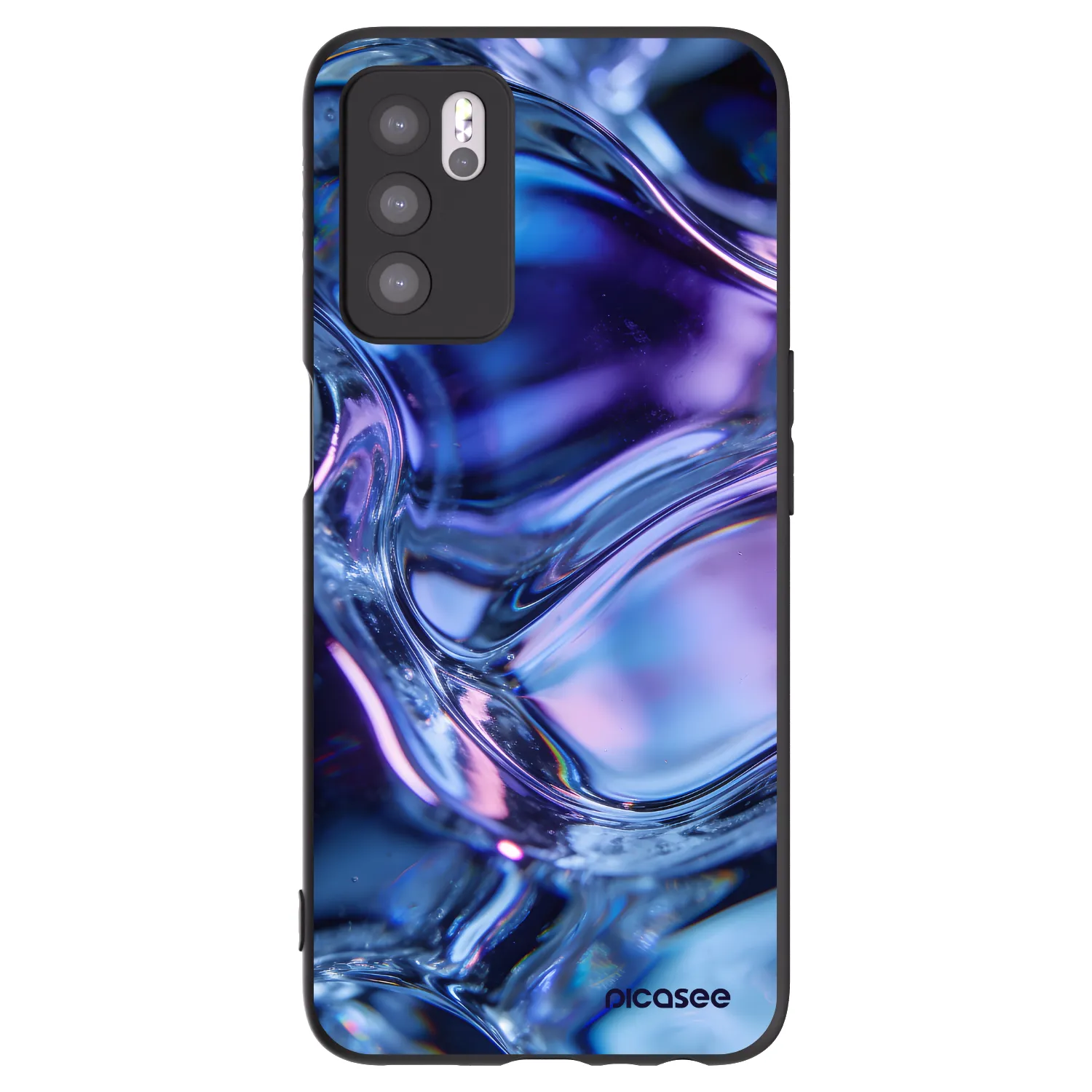 Picasee OPPO A16 Hülle - Schwarzes Silikon - Iris liquid