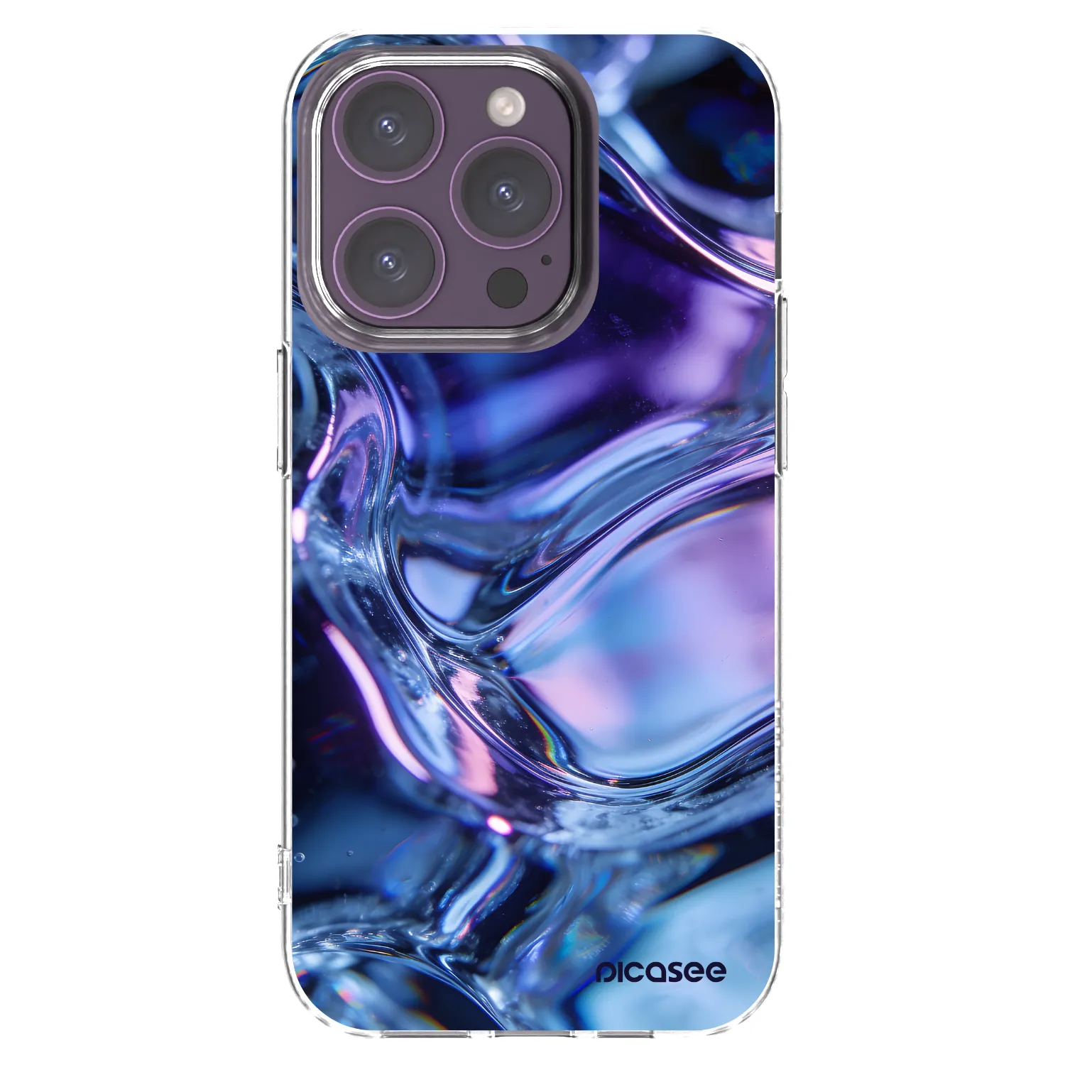 Picasee Apple iPhone 14 Pro Hülle - Transparentes Silikon - Iris liquid