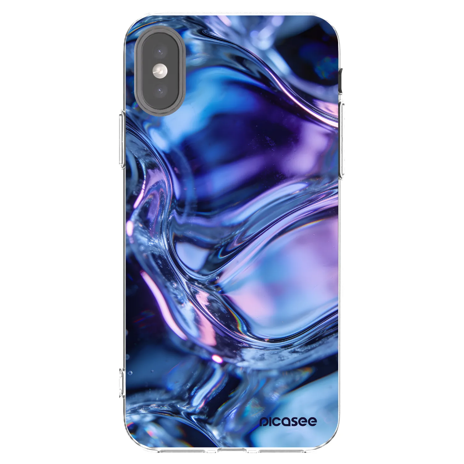 Picasee Apple iPhone X/XS Hülle - Transparentes Silikon - Iris liquid