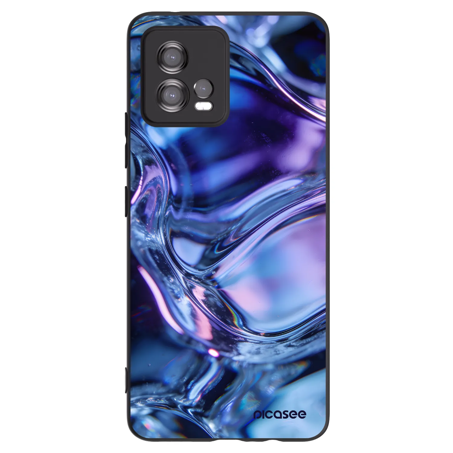 Picasee Motorola Moto G72 Hülle - Schwarzes Silikon - Iris liquid