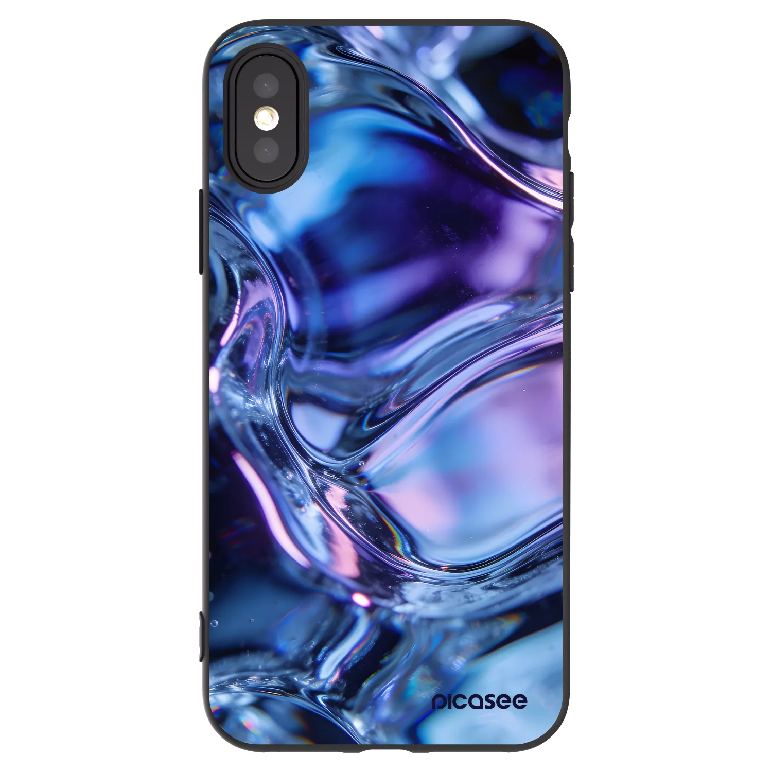 Picasee Apple iPhone X/XS Hülle - Schwarzes Silikon - Iris liquid