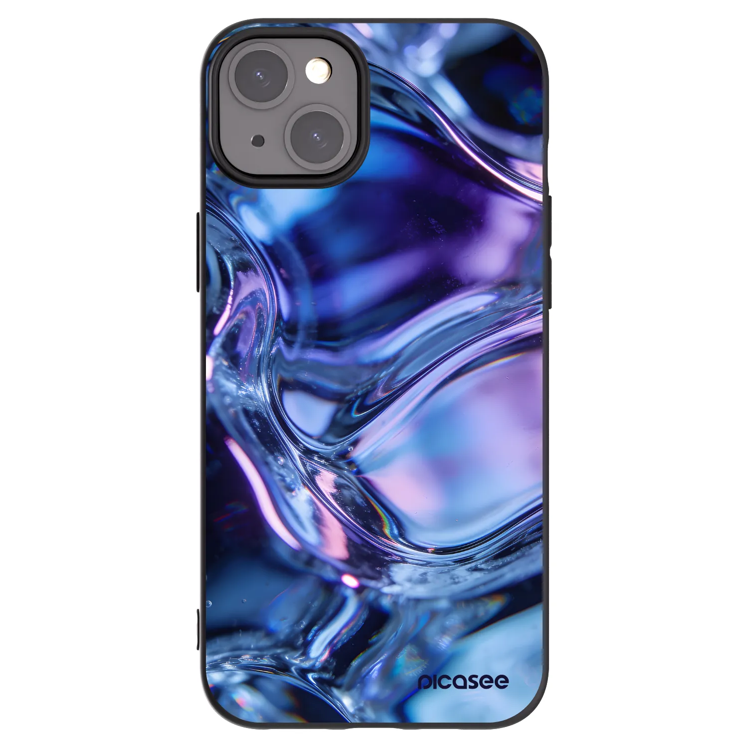 Picasee Apple iPhone 15 Plus Hülle - Schwarzes Silikon - Iris liquid