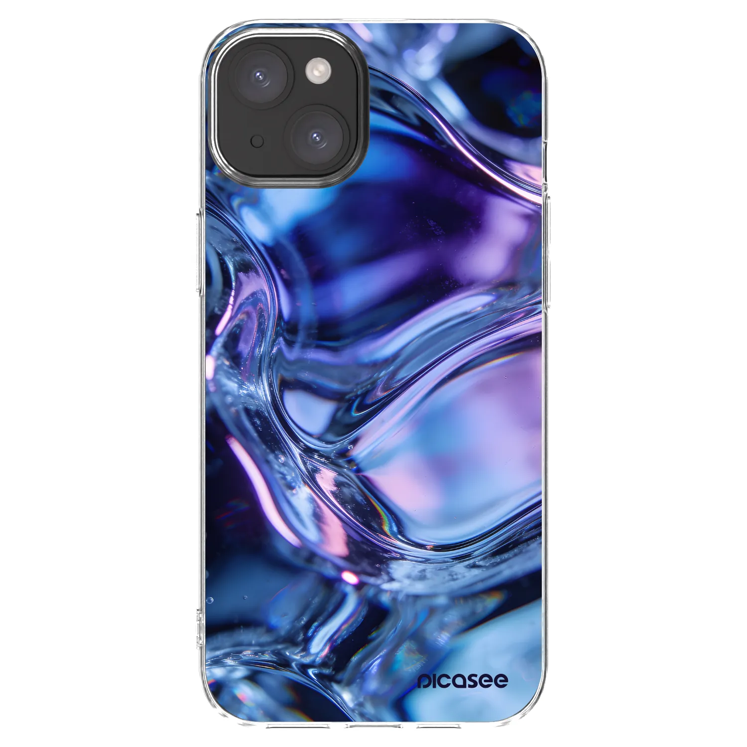 Picasee Apple iPhone 15 Plus Hülle - Transparentes Silikon - Iris liquid