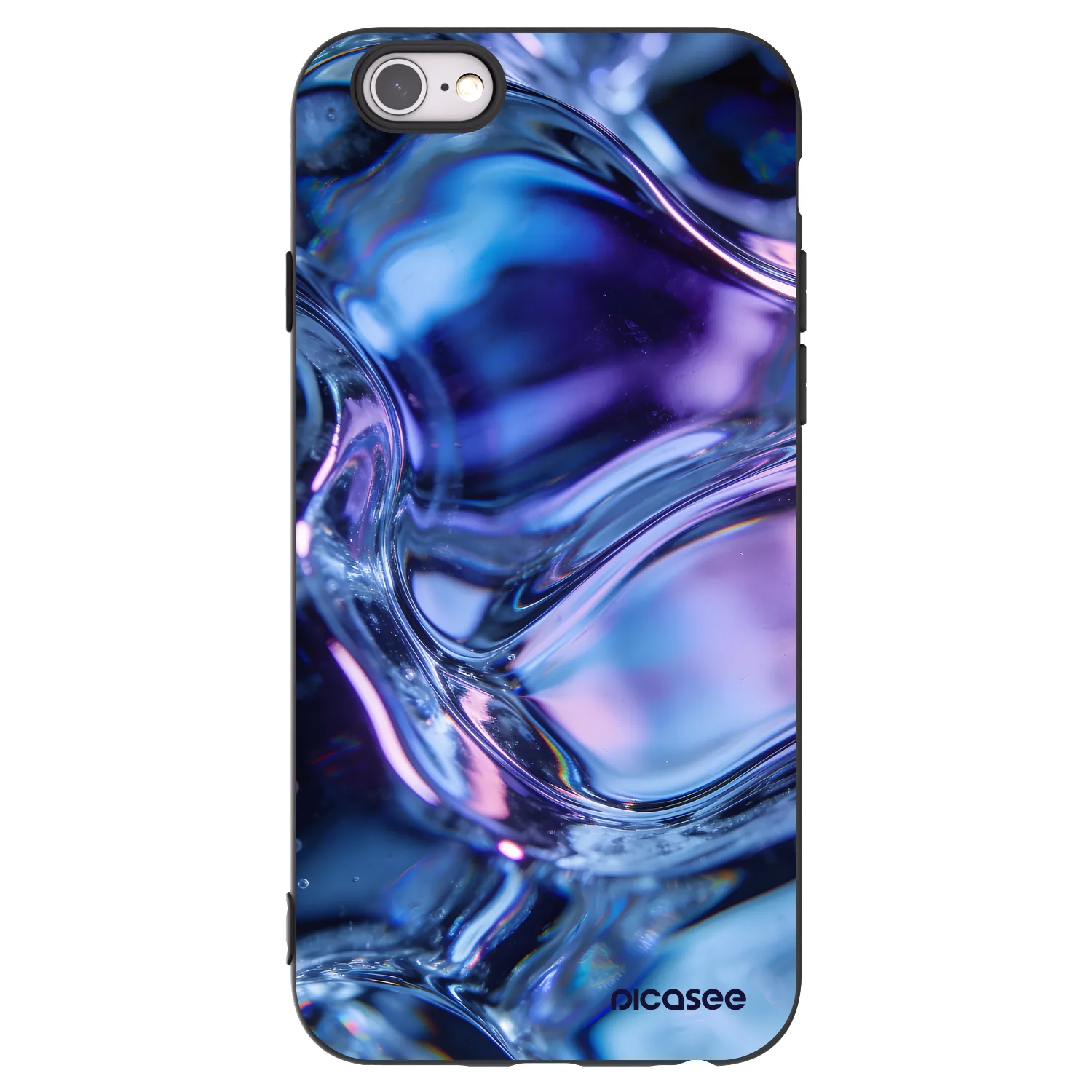 Picasee Apple iPhone 6/6S Hülle - Schwarzes Silikon - Iris liquid