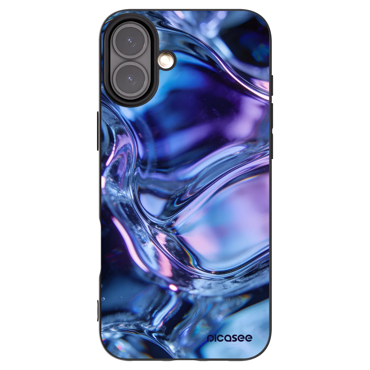 Picasee Apple iPhone 16 Plus Hülle - Schwarzes Silikon - Iris liquid