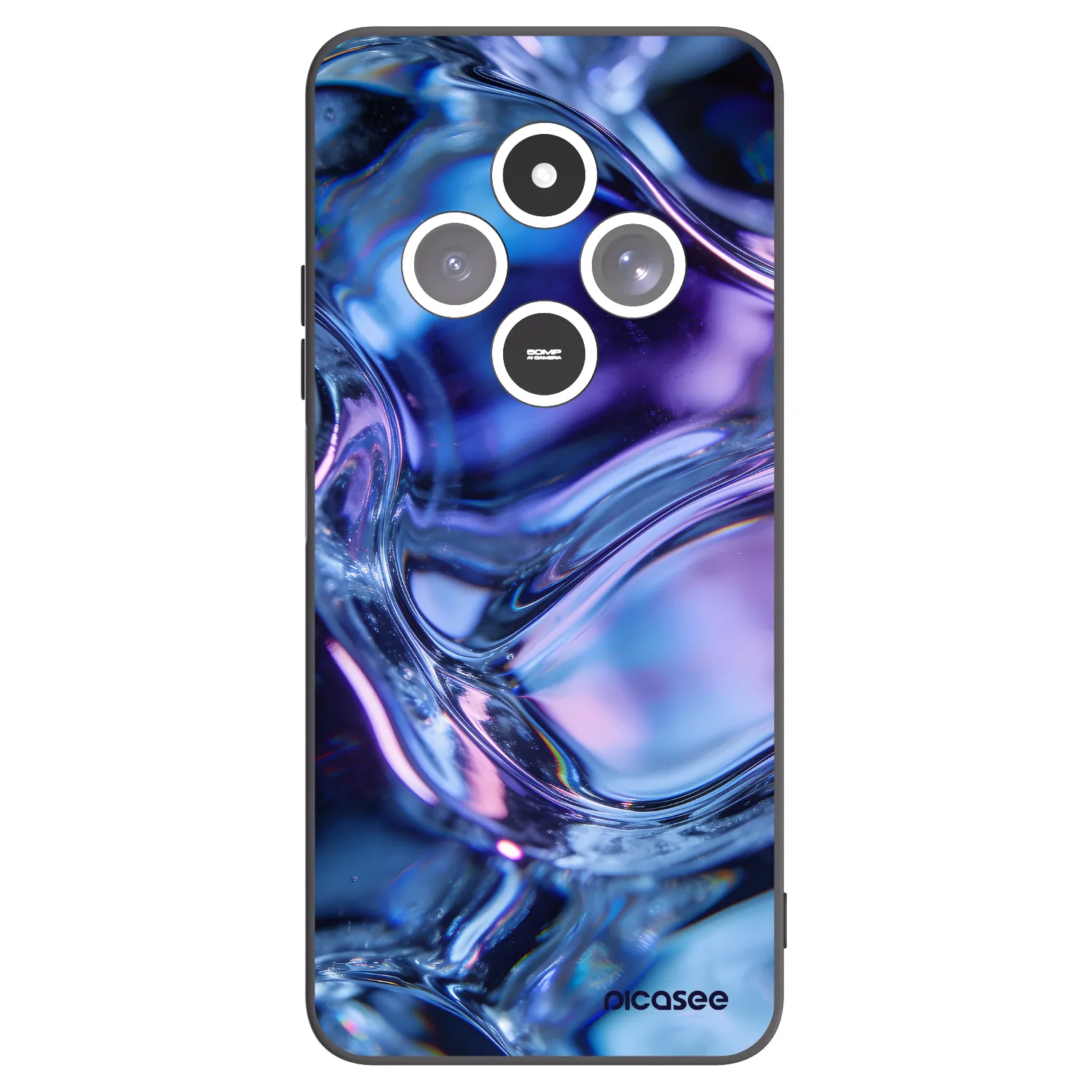 Picasee Xiaomi Redmi 14C Hülle - Schwarzes Silikon - Iris liquid