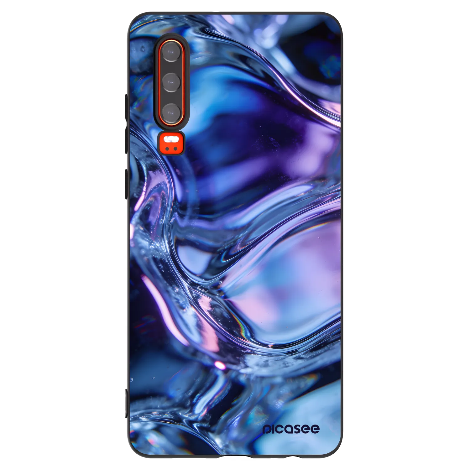 Picasee Huawei P30 Hülle - Schwarzes Silikon - Iris liquid