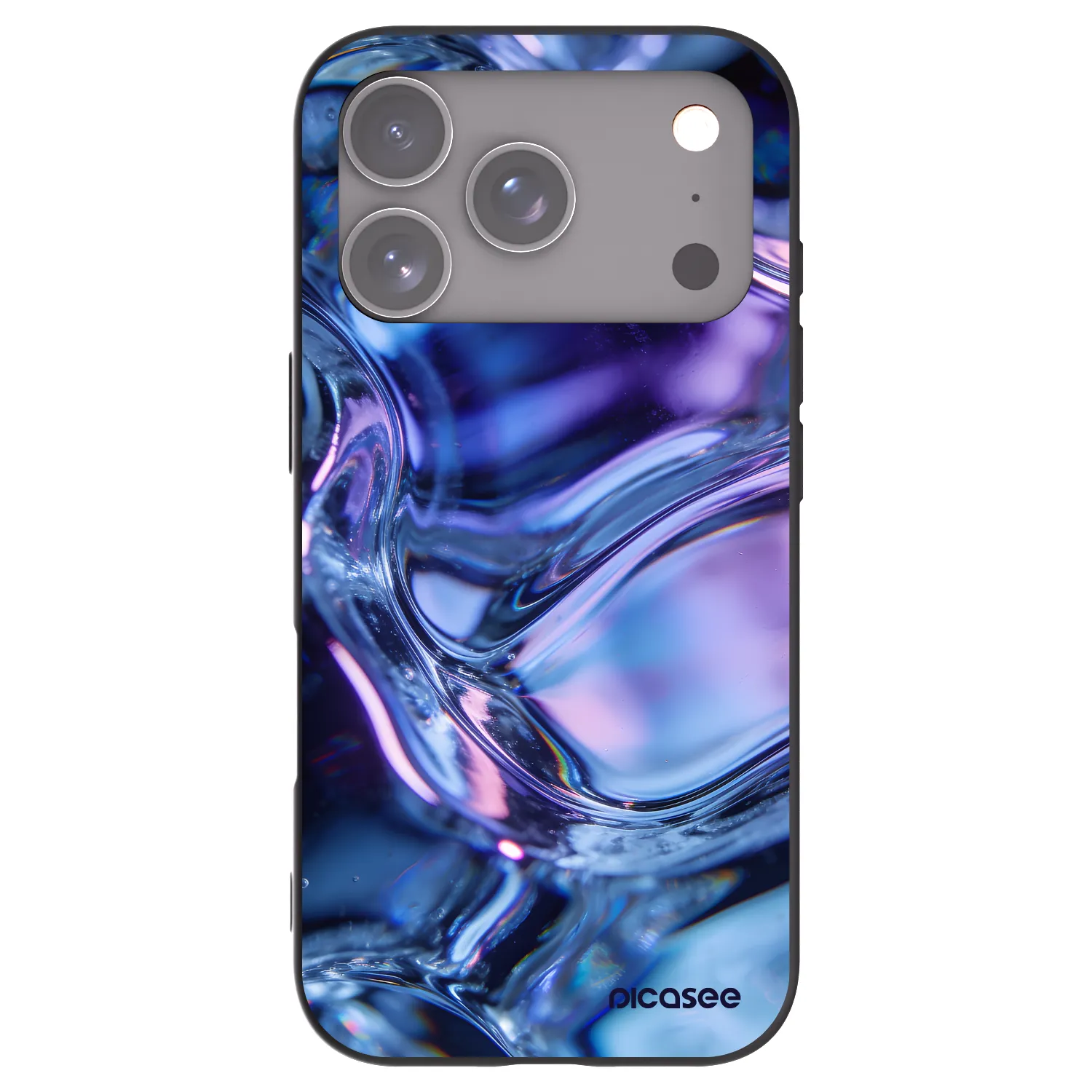 Picasee Apple iPhone 17 Pro Hülle - Schwarzes Silikon - Iris liquid