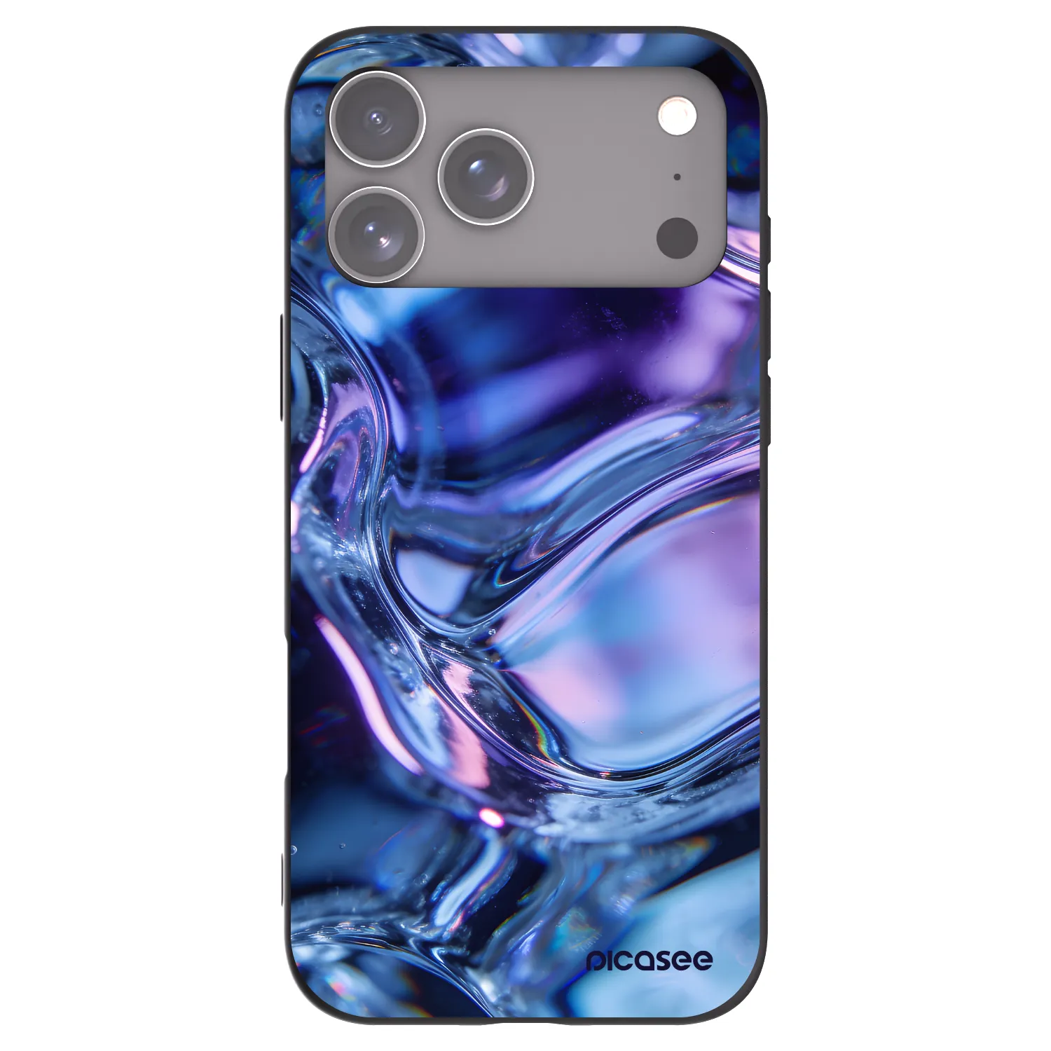 Picasee Apple iPhone 17 Pro Max Hülle - Schwarzes Silikon - Iris liquid
