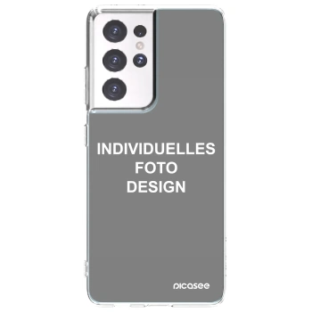 Picasee Samsung Galaxy S21 Ultra 5G G998B Hülle - Transparentes Silikon - Individuelles Fotodesign