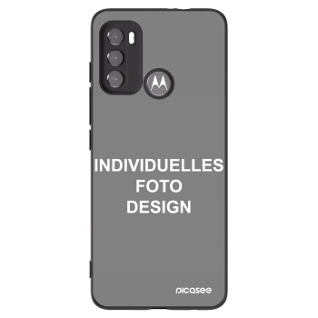 Picasee Motorola Moto G60 Hülle - Schwarzes Silikon - Individuelles Fotodesign