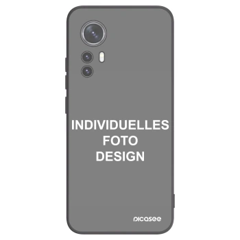 Picasee Xiaomi 12 Hülle - Schwarzes Silikon - Individuelles Fotodesign