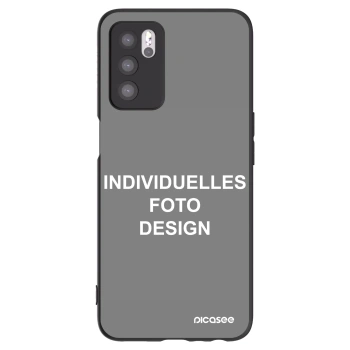 Picasee OPPO A16 Hülle - Schwarzes Silikon - Individuelles Fotodesign