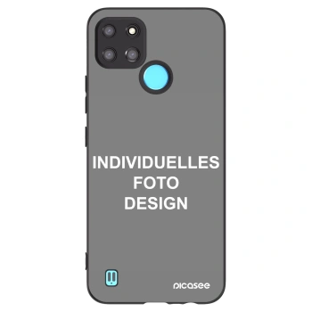 Picasee Realme C21Y Hülle - Schwarzes Silikon - Individuelles Fotodesign