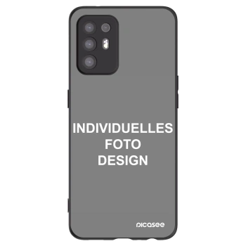 Picasee OPPO A94 5G Hülle - Schwarzes Silikon - Individuelles Fotodesign