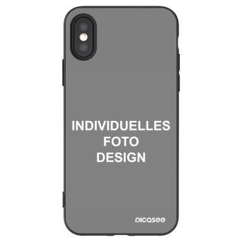 Picasee Apple iPhone X/XS Hülle - Schwarzes Silikon - Individuelles Fotodesign