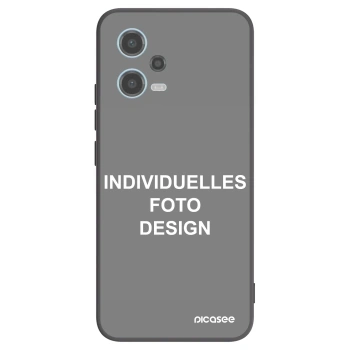 Picasee Xiaomi Redmi Note 12 5G Hülle - Schwarzes Silikon - Individuelles Fotodesign
