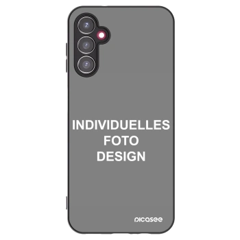 Picasee Samsung Galaxy A14 4G A145R Hülle - Schwarzes Silikon - Individuelles Fotodesign