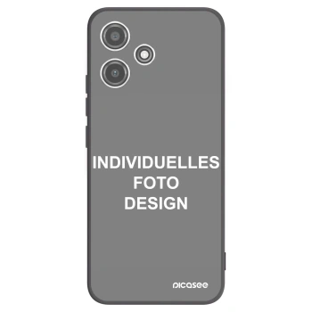 Picasee Xiaomi Redmi 12 5G Hülle - Schwarzes Silikon - Individuelles Fotodesign