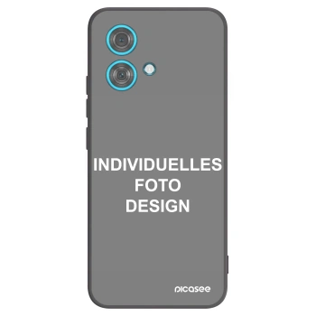 Picasee Motorola Edge 40 Neo Hülle - Schwarzes Silikon - Individuelles Fotodesign
