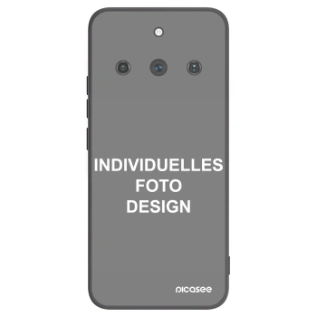 Picasee Realme 11 Pro+ Hülle - Schwarzes Silikon - Individuelles Fotodesign