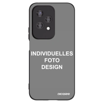 Picasee Honor 200 Lite Hülle - Schwarzes Silikon - Individuelles Fotodesign