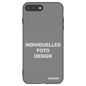 Picasee Apple iPhone 8 Plus Hülle - Schwarzes Silikon - Individuelles Fotodesign