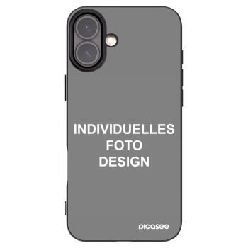 Picasee Apple iPhone 16 Plus Hülle - Schwarzes Silikon - Individuelles Fotodesign