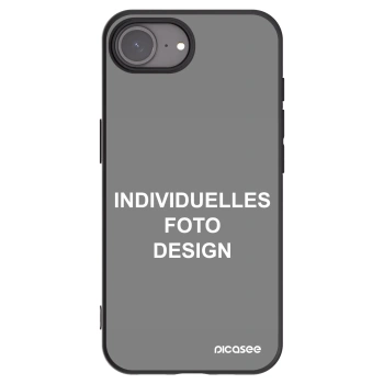Picasee Apple iPhone 16e Hülle - Schwarzes Silikon - Individuelles Fotodesign