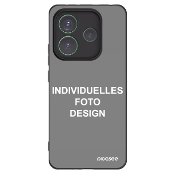 Picasee Xiaomi Redmi Note 14 5G Hülle - Schwarzes Silikon - Individuelles Fotodesign