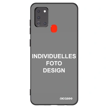 Picasee Samsung Galaxy A21s Hülle - Schwarzes Silikon - Individuelles Fotodesign