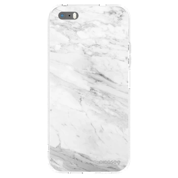 Picasee Apple iPhone 5/5S/SE Hülle - Transparentes Silikon - White marble