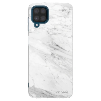 Picasee Samsung Galaxy A12 A125F Hülle - Transparentes Silikon - White marble