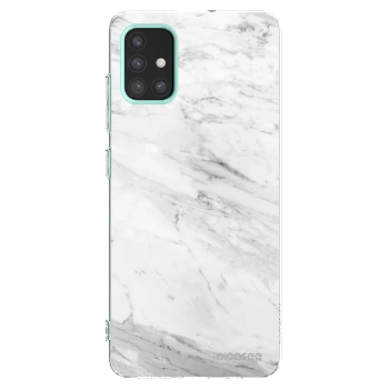 Picasee Samsung Galaxy M31s Hülle - Transparentes Silikon - White marble