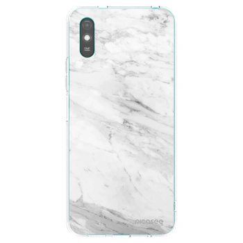 Picasee Xiaomi Redmi 9AT Hülle - Transparentes Silikon - White marble