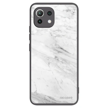 Picasee Xiaomi Mi 11 Lite Hülle - Schwarzes Silikon - White marble