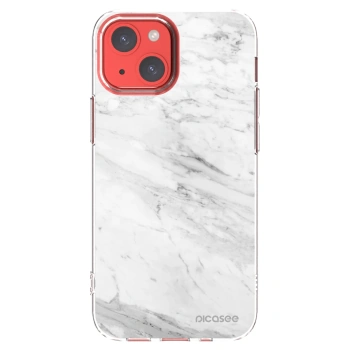 Picasee Apple iPhone 13 mini Hülle - Transparentes Silikon - White marble