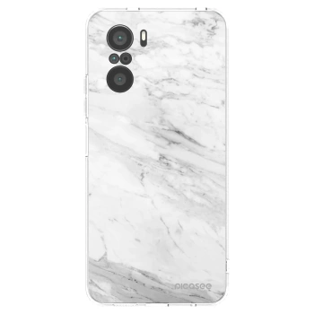 Picasee Xiaomi Poco F3 Hülle - Transparentes Silikon - White marble
