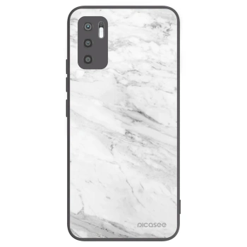Picasee Xiaomi Redmi Note 10 5G Hülle - Schwarzes Silikon - White marble