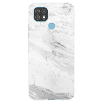 Picasee Realme C21 Hülle - Transparentes Silikon - White marble