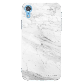 Picasee Apple iPhone XR Hülle - Transparentes Silikon - White marble