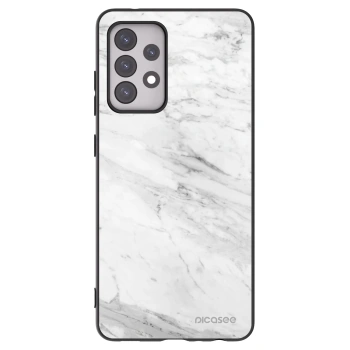Picasee Samsung Galaxy A52s 5G A528B Hülle - Schwarzes Silikon - White marble