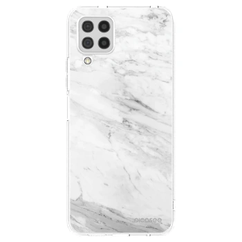 Picasee Samsung Galaxy A22 A225F 4G Hülle - Transparentes Silikon - White marble