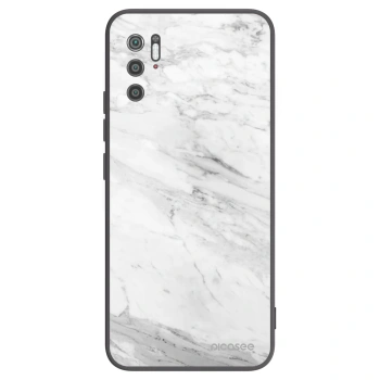 Picasee Xiaomi Poco M3 Pro 5G Hülle - Schwarzes Silikon - White marble