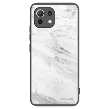 Picasee Xiaomi 11 Lite 5G NE Hülle - Schwarzes Silikon - White marble