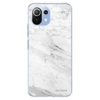 Picasee Xiaomi 11 Lite 5G NE Hülle - Transparentes Silikon - White marble