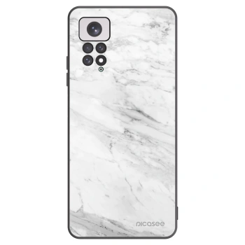 Picasee Xiaomi Redmi Note 11 Hülle - Schwarzes Silikon - White marble