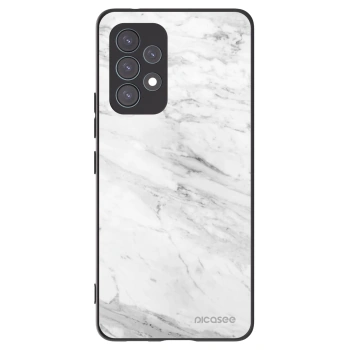 Picasee Samsung Galaxy A53 5G A536 Hülle - Schwarzes Silikon - White marble