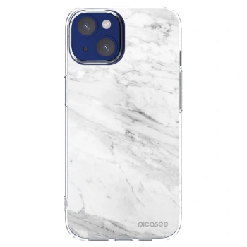 Picasee Apple iPhone 14 Hülle - Transparentes Silikon - White marble